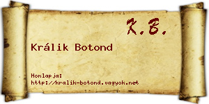 Králik Botond névjegykártya